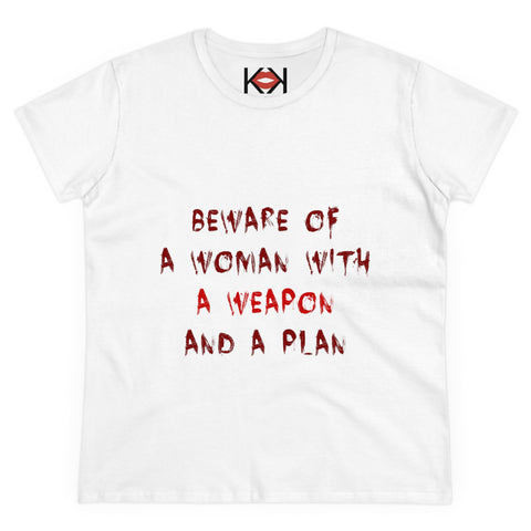 women's white murder cotton tee