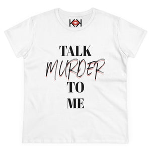 women's white murder cotton tee