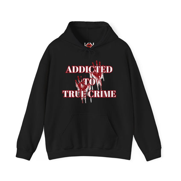 black Addicted to True Crime murder hoodie