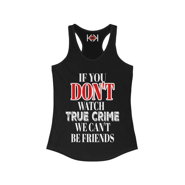 front of women's black murder tank top