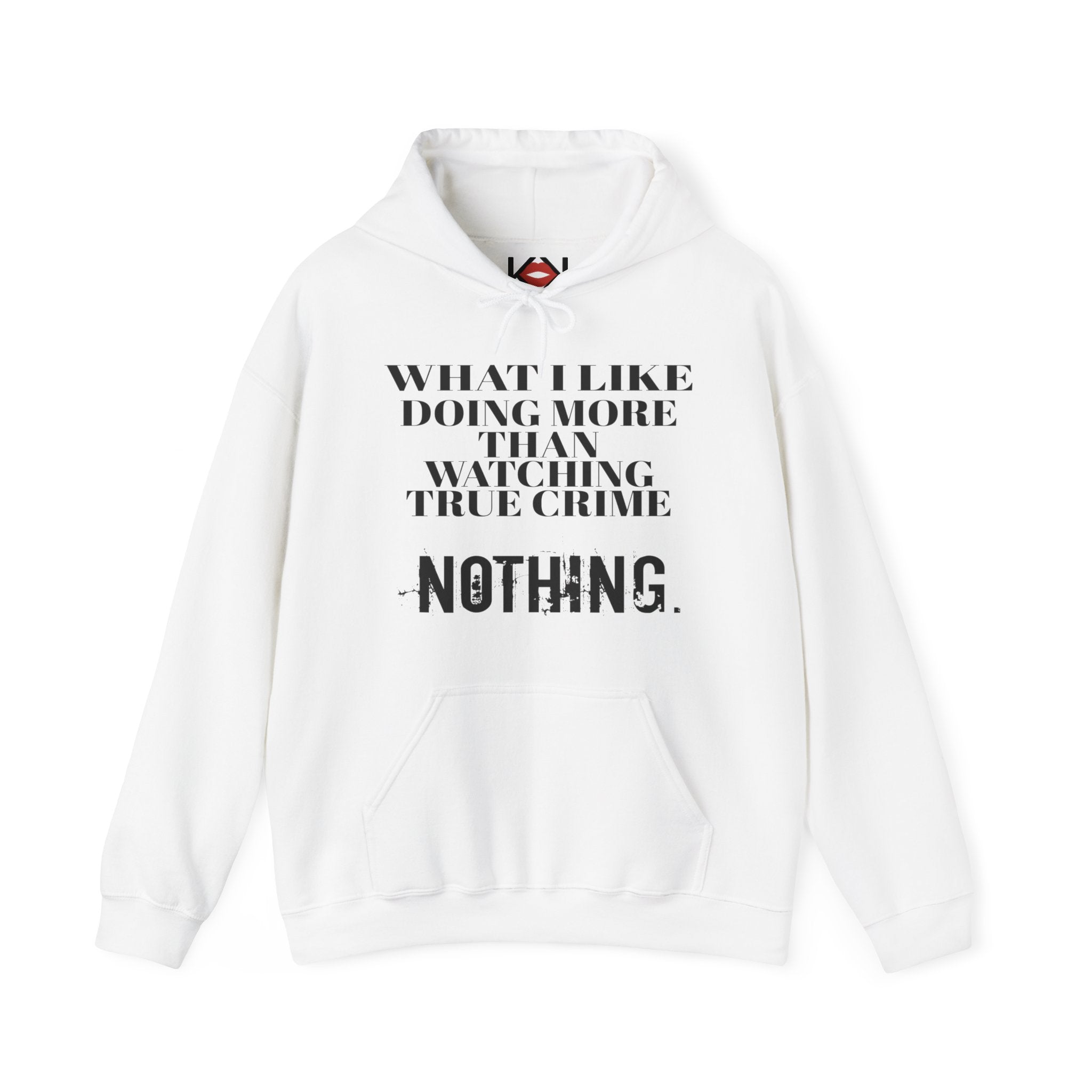 white What I Like Doing More Than Watching True Crime murder hoodie