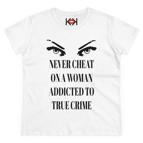 women's white murder cotton tee