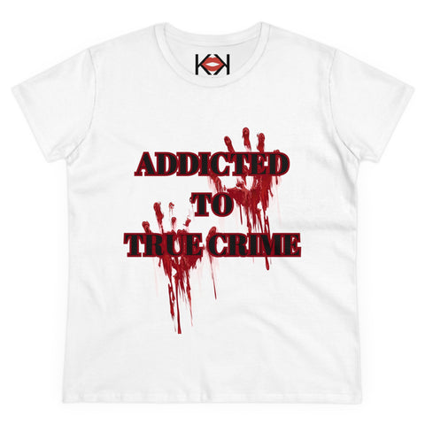 women's white murder cotton tee