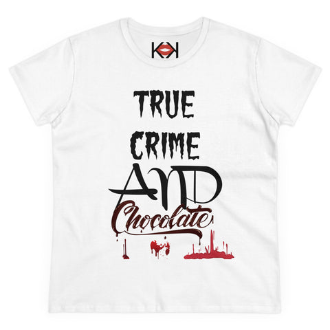 women's white murder cotton tee