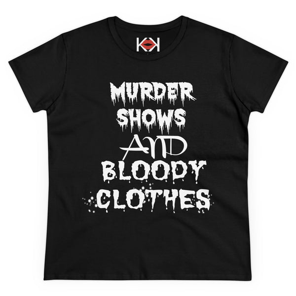 women's black murder cotton tee