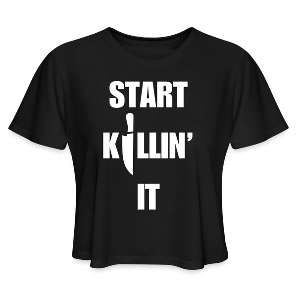 Start Killin' It Crop Top - black