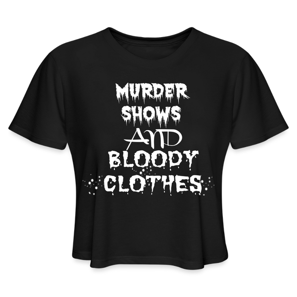 Murder Shows and Bloody Clothes Crop Top - black