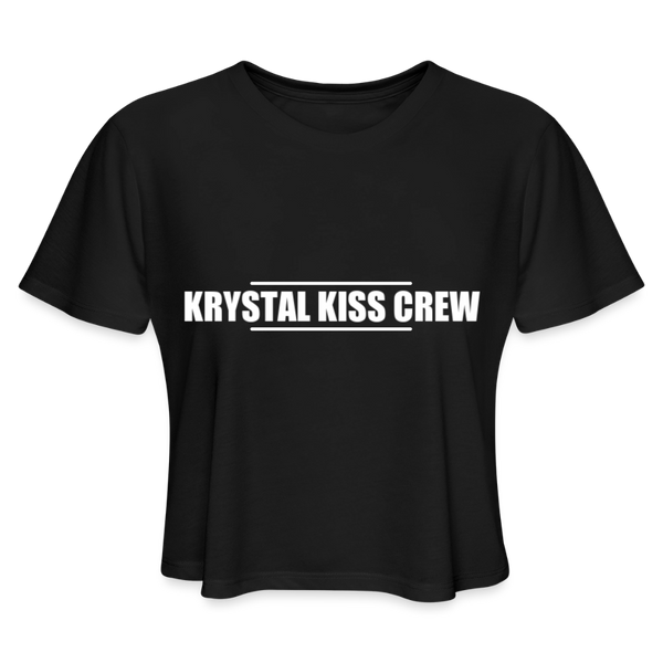 Krystal Kiss Crew Crop Top - black