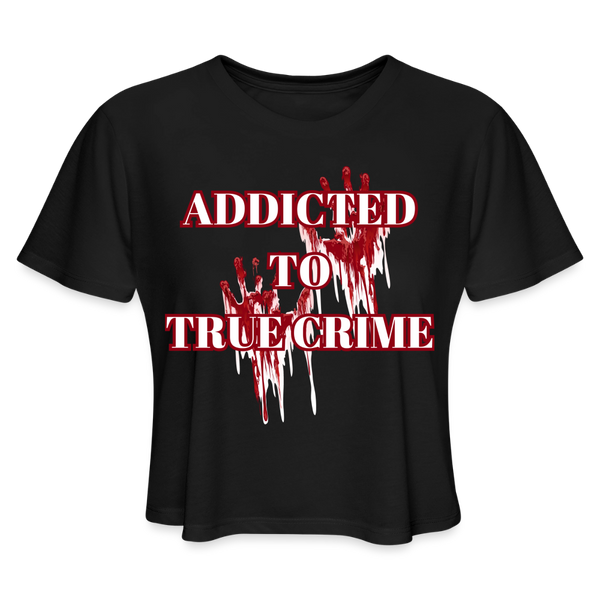 Addicted to True Crime Crop Top - black