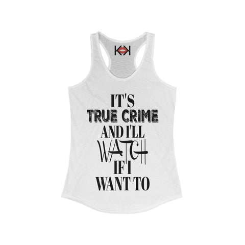 front of women's white murder tank top