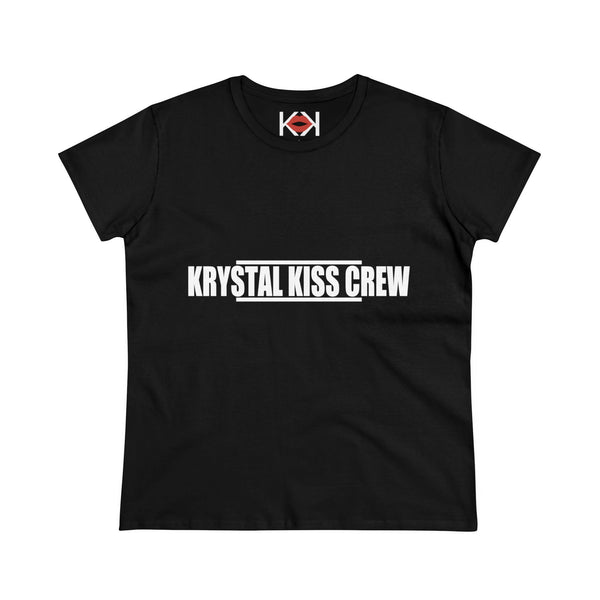 women's black cotton Krystal Kiss Crew murder tee
