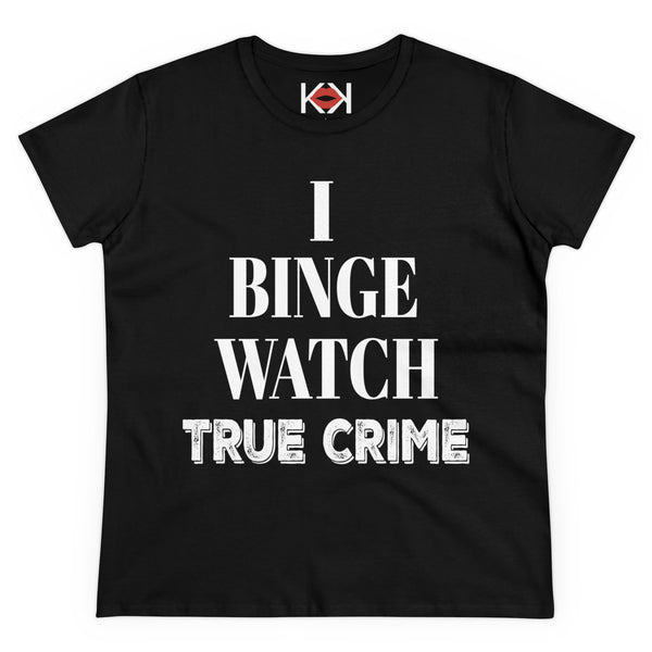 women's black murder cotton tee