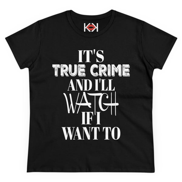 women's black murder cotton tee