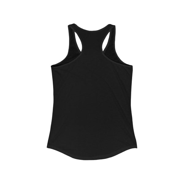 back of women's black murder tank top