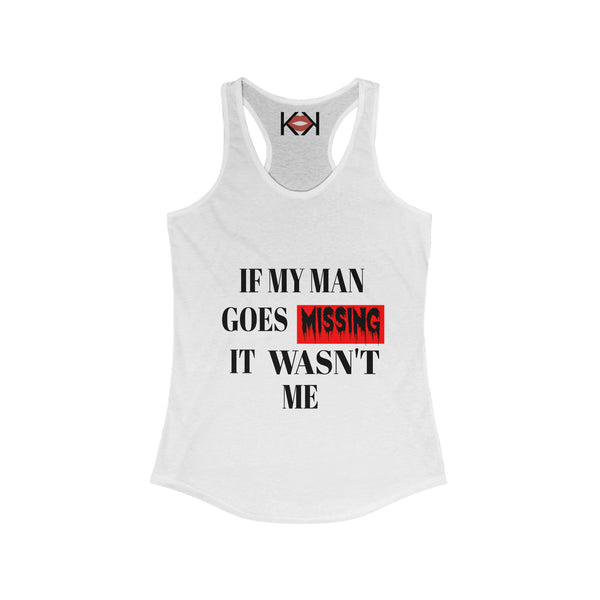 front of women's white murder tank top