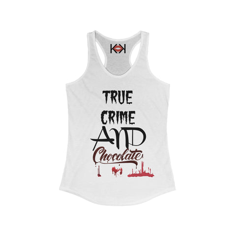 front of women's white murder tank top