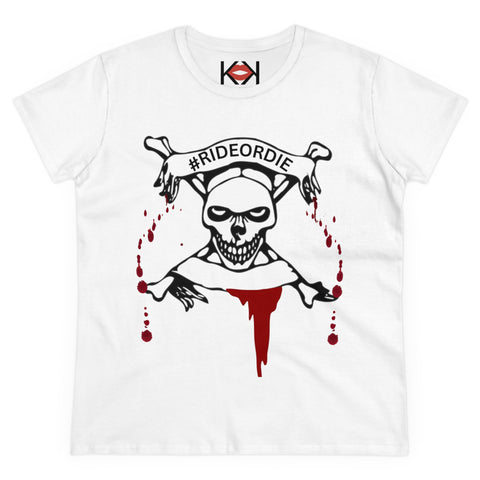 women's white murder cotton tee