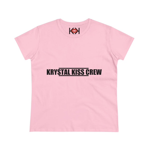 women's pink cotton Krystal Kiss Crew murder tee