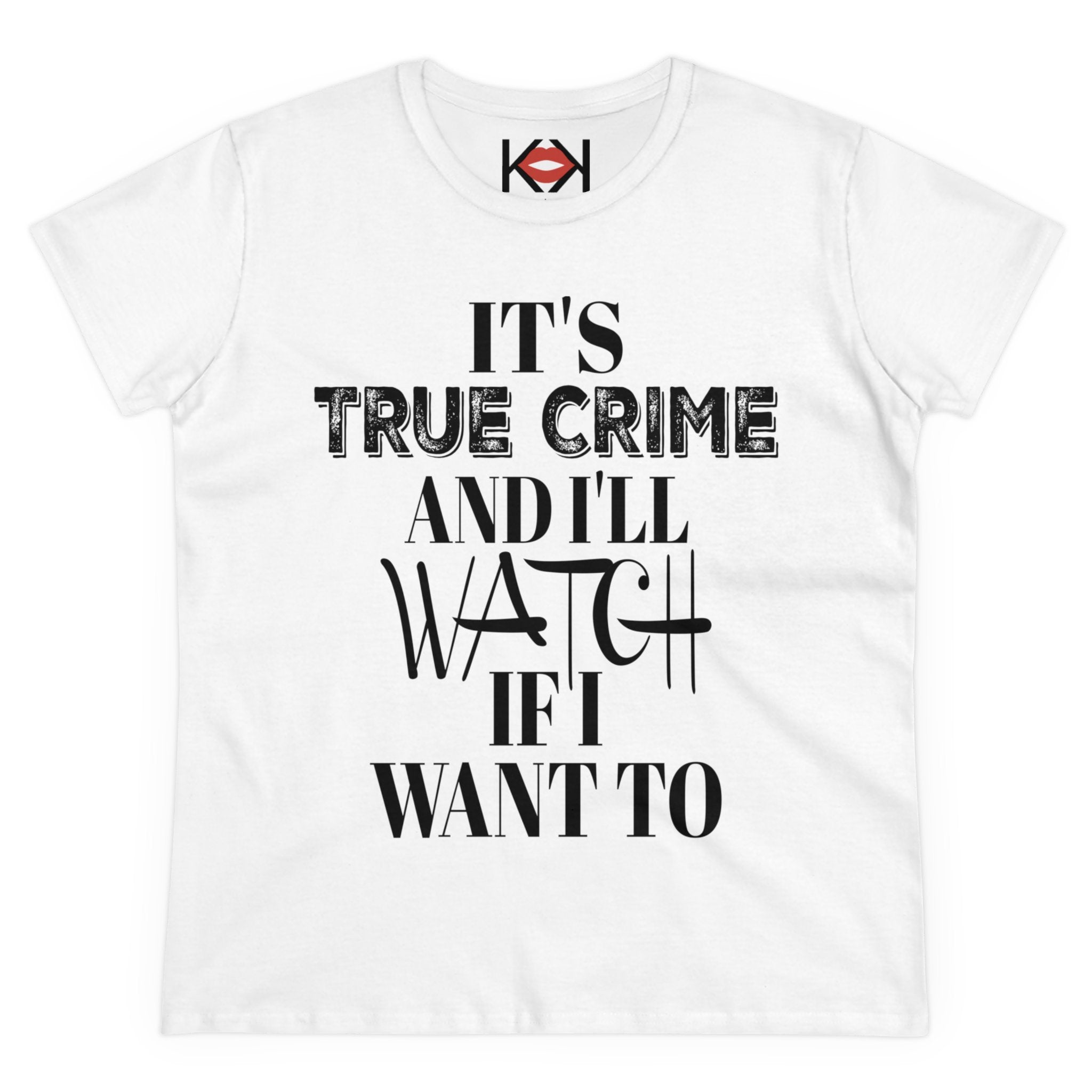 women's white murder cotton tee