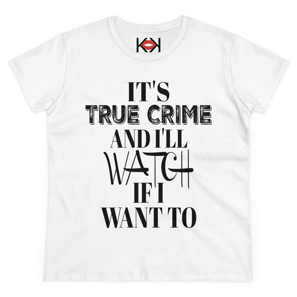 women's white murder cotton tee