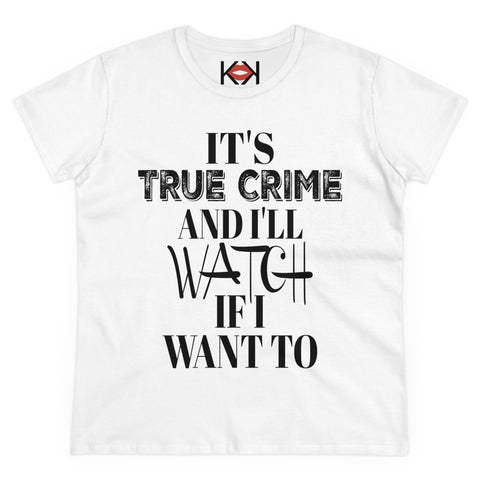 women's white murder cotton tee