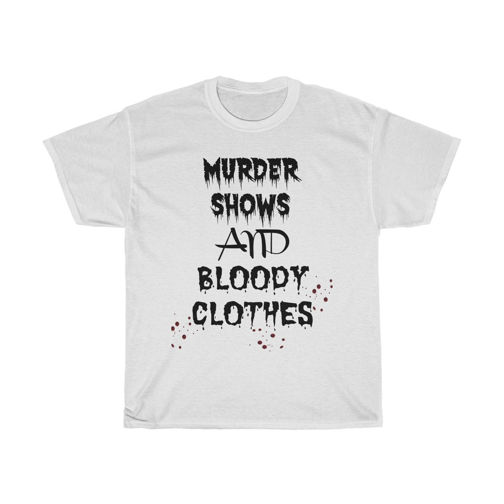 white unisex true crime t-shirt