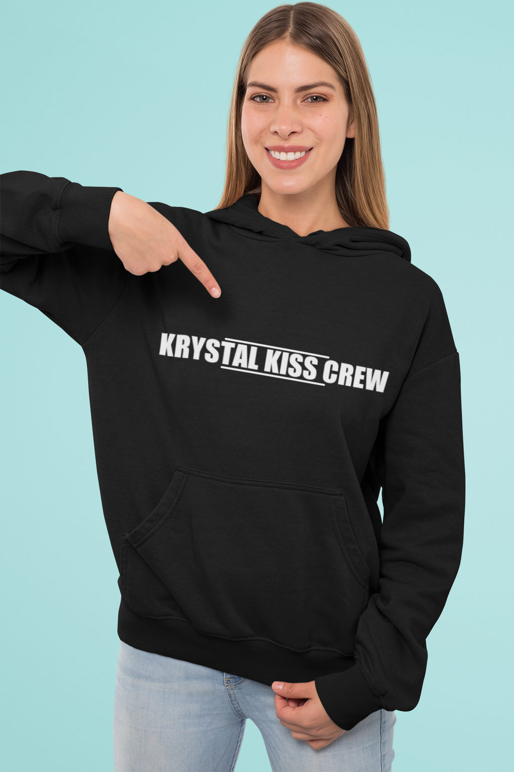 black Krystal Kiss Crew true crime hoodie