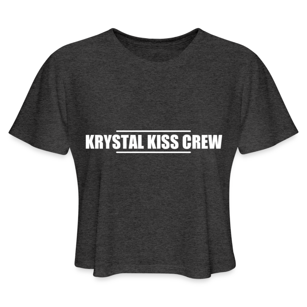 Krystal Kiss Crew Crop Top - deep heather