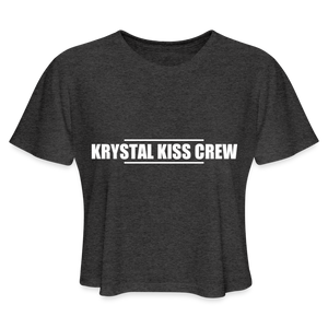 Krystal Kiss Crew Crop Top - deep heather